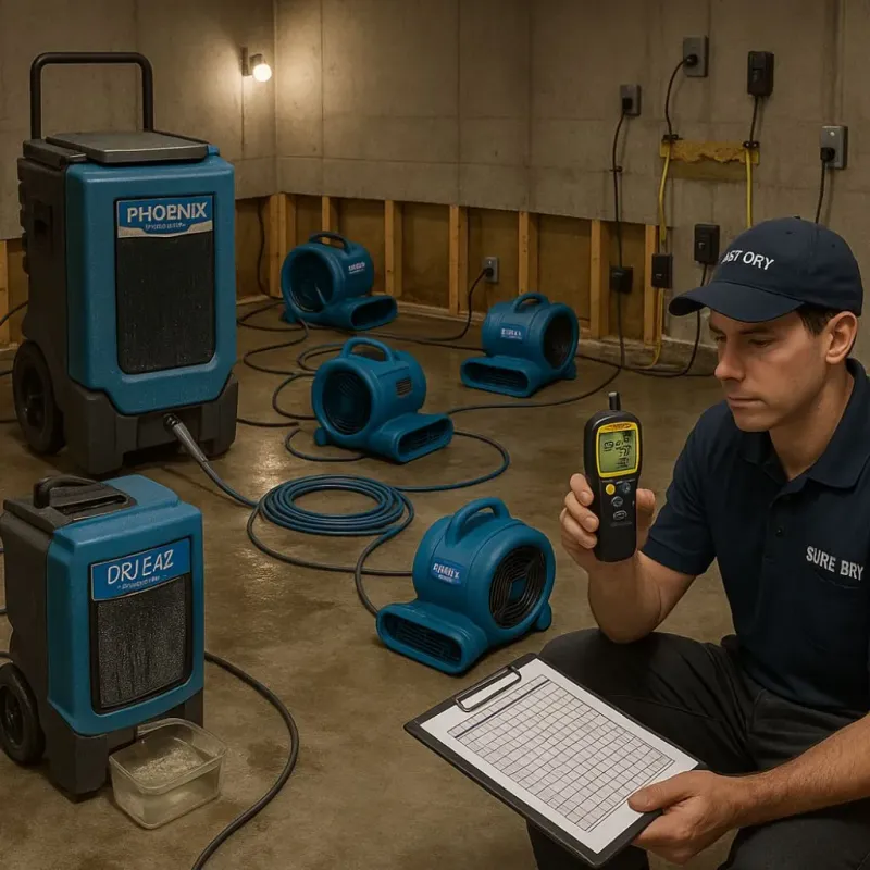 Structural Drying and Dehumidification process in Lincoln, MA